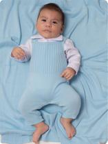 Saída de maternidade de menino Isaac em tricot 3 peças Saída de maternidade de menino Isaac em tricot 3 peças