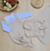 Saída de Maternidade de menino Jose em tricot 4 peças
