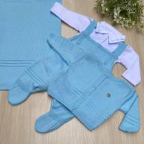 Saída de Maternidade de menino Jose em tricot 4 peças - Dinhos baby
