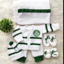 Saída De Maternidade De Tricô Personalizada Palmeiras - Baby kids bh