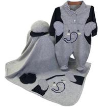 Saída de Maternidade Elefante Cinza 4 peças