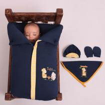 Saída De Maternidade Em Malha Saco Dormir Baby Luxo 5 Peças