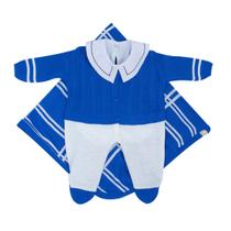 Saída de Maternidade Jacquard e Body Infantil com Gola Bordada