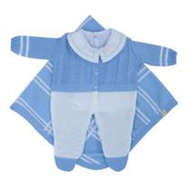 Saída de Maternidade Jacquard e Body Infantil com Gola Bordada