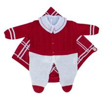 Saída de Maternidade Jacquard e Body Infantil com Gola Bordada
