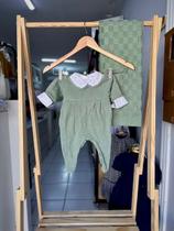 Saida de maternidade kids star menina verde gola bordada p