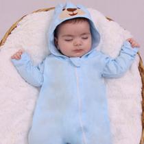 Saida De Maternidade Macacão Urso - Cor:Azul BB - Tamanho:M - 0030AZBBM