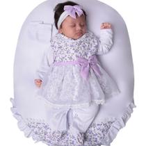 Saída de Maternidade Mariana Floral Lilás 05 Peças Saída de Maternidade Mariana Floral Lilás 05 Peças