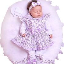 Saída de Maternidade Menina Aconchego Amora Floral 05 Peças P Saída de Maternidade Menina Aconchego Amora Floral 05 Peças P