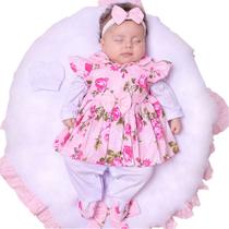 Saída de Maternidade Menina Aconchego Belinha Floral Rosa 05 Peças P