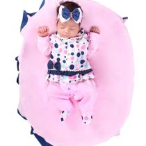 Saída de Maternidade Menina Aconchego Duda Bolinha Rosa 04 Peças P