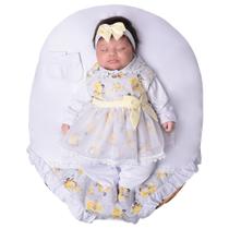 Saída de Maternidade Menina Aconchego Lívia Amarelo 5 Peças P