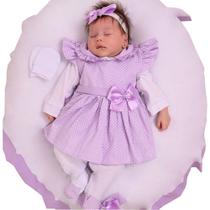Saída de Maternidade Menina Aconchego Maya Poá Lilás 05 Peças P - Amora Baby Enxovais Saída de Maternidade Menina Aconchego Maya Poá Lilás 05 Peças P - Amora Baby Enxovais
