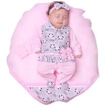 Saída de Maternidade Menina Aconchego Pandinha Rosa e Cinza 04 Peças - Amora Baby Enxovais Saída de Maternidade Menina Aconchego Pandinha Rosa e Cinza 04 Peças - Amora Baby Enxovais