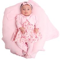 Saída de Maternidade Menina Aconchego Penélope Floral Rosa 05 Peças P Saída de Maternidade Menina Aconchego Penélope Floral Rosa 05 Peças P