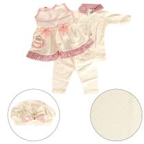Saída De Maternidade Menina C/ Acessórios Princesa Poa Rosa Saída De Maternidade Menina C/ Acessórios Princesa Poa Rosa