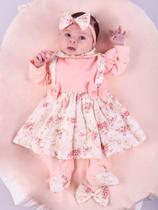Saída de Maternidade Menina Charme 04 peças Foral Saída de Maternidade Menina Charme 04 peças Foral