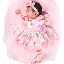 Saída de Maternidade Menina Charmosinha Floral Salmão