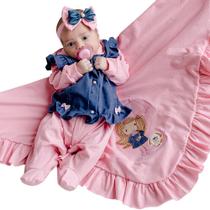 Saída de Maternidade Menina Cheia de Charme 03 Peças - Amora Enxovais Saída de Maternidade Menina Cheia de Charme 03 Peças - Amora Enxovais
