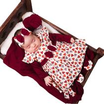 Saída de Maternidade Menina Confort Corações Marsala - Vitor Enxovais Saída de Maternidade Menina Confort Corações Marsala - Vitor Enxovais