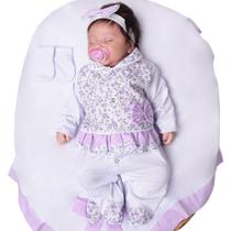 Saída de Maternidade Menina Delicada Duda Lilás 04 Peças Saída de Maternidade Menina Delicada Duda Lilás 04 Peças