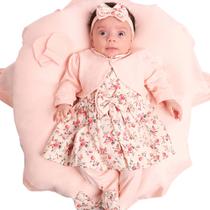 Saída de Maternidade Menina Delicada Penélope Salmão 05 Peças