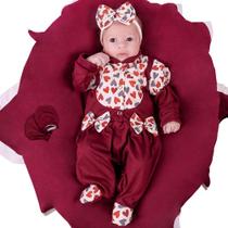 Saída de Maternidade Menina Fofura Gigi Marsala 04 Peças