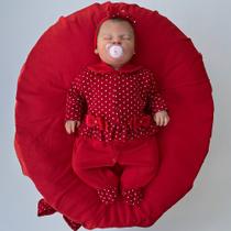 Saída de Maternidade Menina Gabriela Vermelha 03 Peças - Amora Baby Enxovais