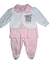 Saída de Maternidade Menina luxo Casaco Sobreposto e Sapatinho Bordado