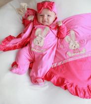 Saída de Maternidade Menina Luxo Coelhinha Pink -Emma Baby