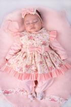 Saída de Maternidade Menina Pompom Floral 05 Peças