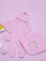 Saída De Maternidade Menina Rosa Arco iris 100% algodão bebe maternidade conjunto Saída De Maternidade Menina Rosa Arco iris 100% algodão bebe maternidade conjunto