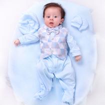 Saída de Maternidade Menino Aconchego Pequeno Baby Azul 05 Peças P - Amora Baby Enxovais
