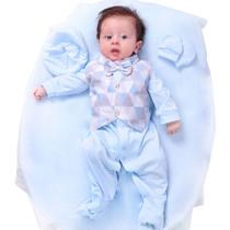 Saída de Maternidade Menino Aconchego Pequeno Baby Azul 05 Peças P