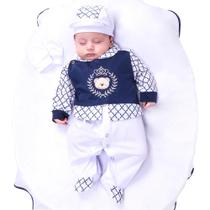 Saída de Maternidade Menino Aconchego Príncipe Urso 04 Peças P