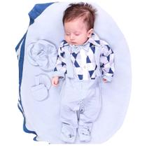 Saída de Maternidade Menino Aconchego Suspensório Miguel 04 Peças P Saída de Maternidade Menino Aconchego Suspensório Miguel 04 Peças P
