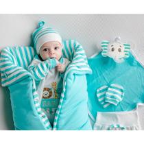 Saída de Maternidade Menino Baby Safari Tiffany Porta Bebê 06 Peças - Amora Baby Enxovais