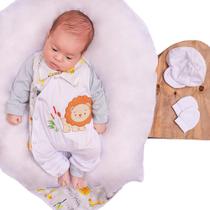 Saída de Maternidade Menino Baby Selva 04 peças Branco Saída de Maternidade Menino Baby Selva 04 peças Branco