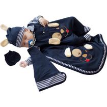Saída de Maternidade Menino Cachorrinho Marinho 05 Peças Saída de Maternidade Menino Cachorrinho Marinho 05 Peças