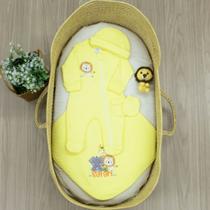 Saída de Maternidade Menino e Menina Turminha Safari Amarelo 100% Algodão Macio e Antialérgico
