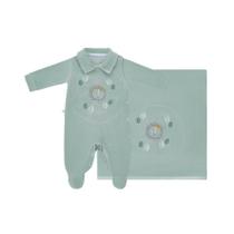 Saída De Maternidade menino Em Plush Verde Ref 423031