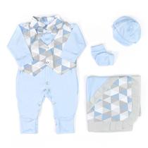 Saída de Maternidade Meu Pequeno Baby Azul 05 Peças