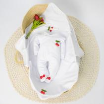 Saída De Maternidade Para Bebê Menina Cerejinha 100% Algodão Saída De Maternidade Para Bebê Menina Cerejinha 100% Algodão