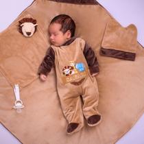 Saída De Maternidade Para Menino Safari Bege Plush