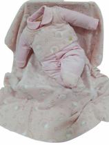 Saida de Maternidade Plush Bebê Menina Pelo Zafielo Ref 2061 Saida de Maternidade Plush Bebê Menina Pelo Zafielo Ref 2061