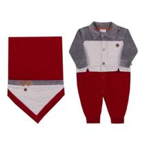 Saída De Maternidade Plush Menino Carinhoso Vermelho Paraíso