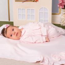 Saída de Maternidade Sonho Mágico Moon Malha Rosa Claro Saída de Maternidade Sonho Mágico Moon Malha Rosa Claro