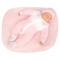 Saída de Maternidade Tamine 3 Peças Tricô Especial Rosa Bebê - Creações Tamine