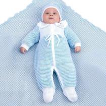 Saída de Maternidade Ternura Masculina Tricô Azul Bebê - Fofinho
