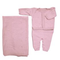 Saída de maternidade tricot 3 peças - luxo